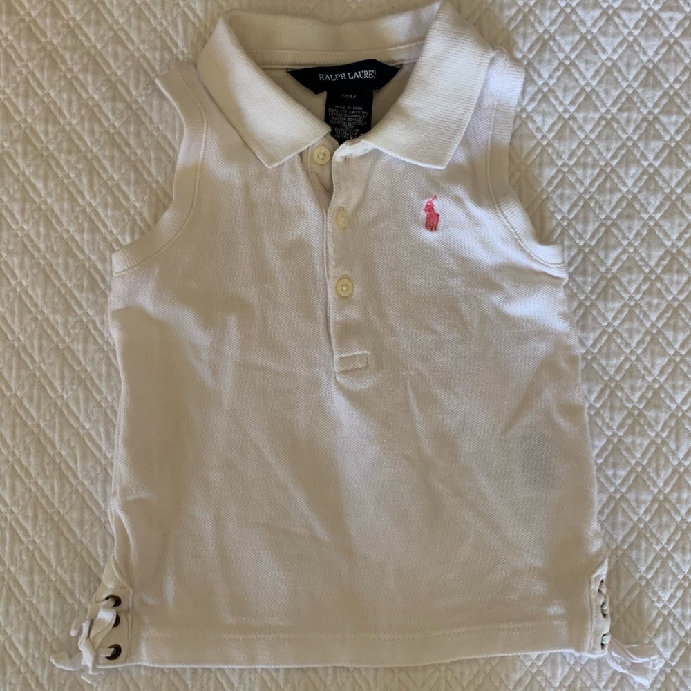 Ralph Lauren Sleeveless Polo Tank With Lace Up Detail